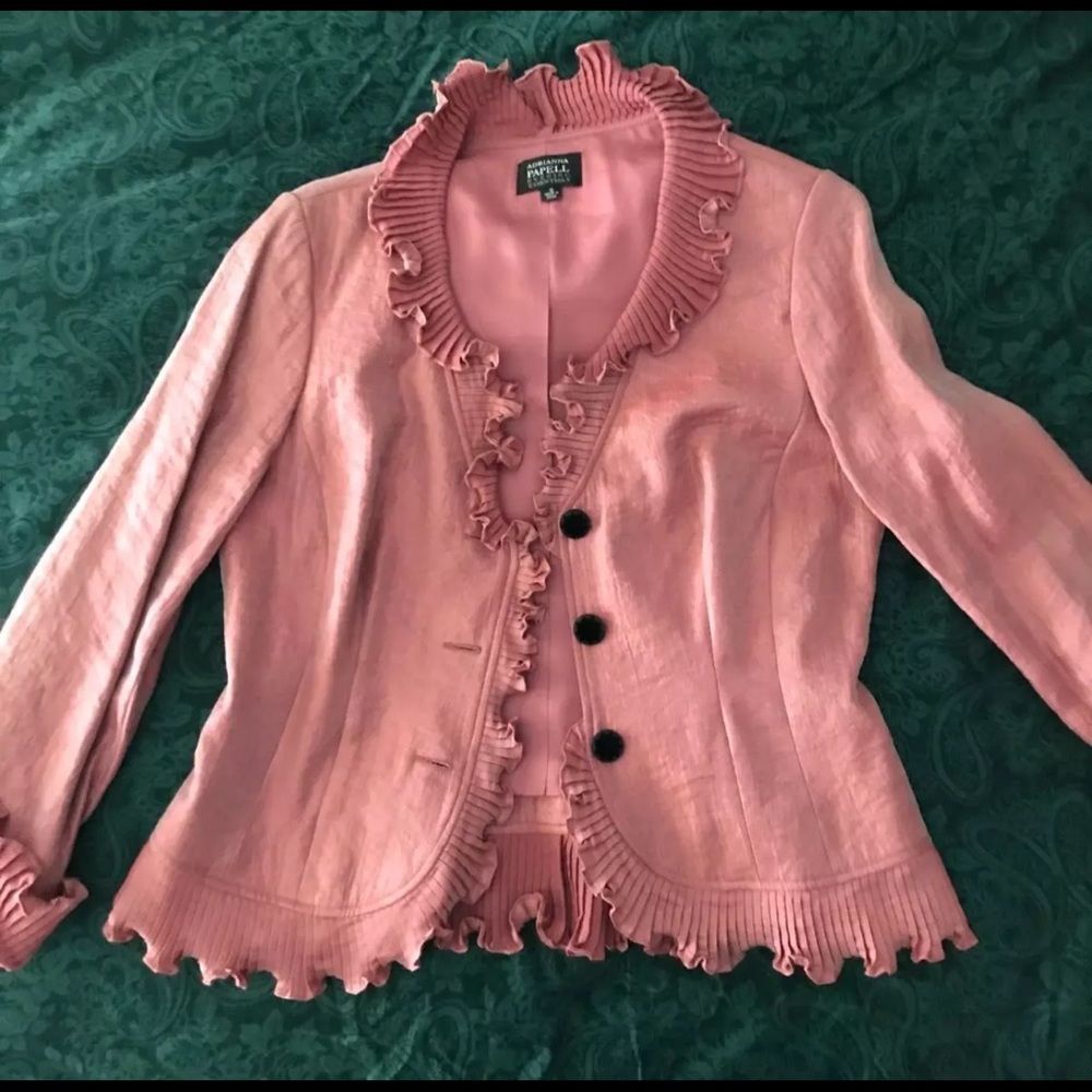 Adrianna Papell Evening Mother of Bride Groom Womens Long Sleeve shimmer jacket
